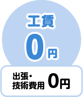 出張・技術費用0円